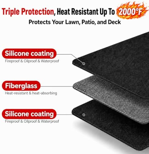 60 x40 Inch Under Grill Matt for Outdoor Grill Deck Protector - Image 2