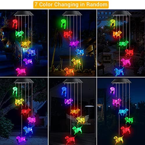 Toodour Solar Wind Chime, Color Changing Wind Chimes Dog - Image 3