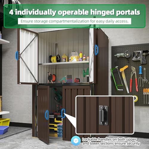 AECOJOY Outdoor Storage Cabinet Waterproof, 70'' Large Vertical with Floor - Image 4