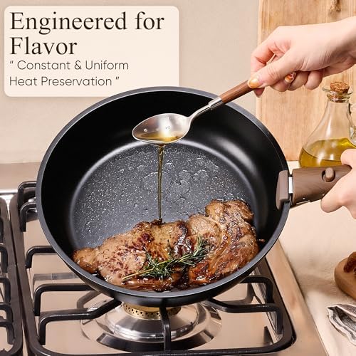 CAROTE 33pcs Pots and Pans Set Non Stick, Detachable Handle Cookware, Black - Image 7
