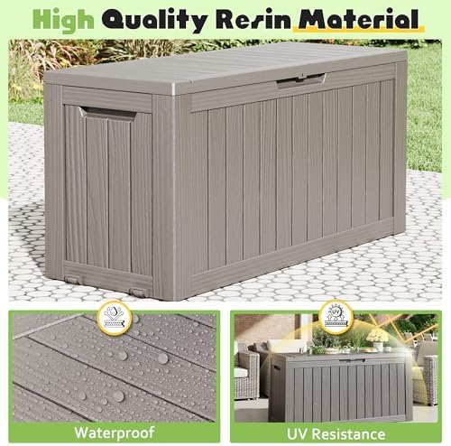 KAMABOKO Outdoor Storage Box, 82 Gallon Deck Box Outdoor Waterproof Patio - Image 5