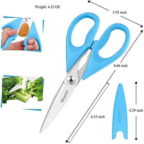 iBayam 2-Pack 8.7" Kitchen Shears, Heavy Duty, Cut Meat, Poultry, Herbs - Image 3