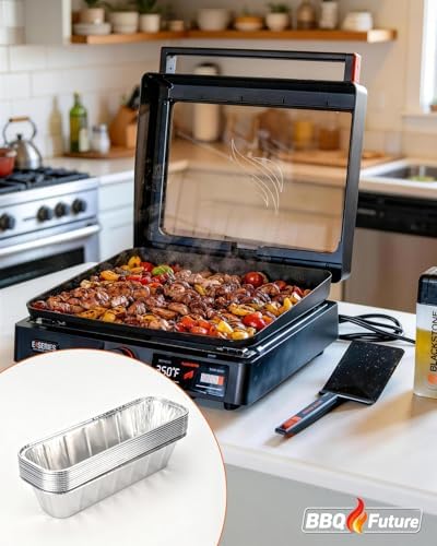 Grease Cup Liners for Blackstone 8001 22" Electric Griddle, Aluminum Foil Drip Pan for Blackstone E-Series 22&17 Inch 8001 8003 8000 8005 Grill Accessories Disposable Rear Grease Catcher Tray, 10-Pack - Image 5