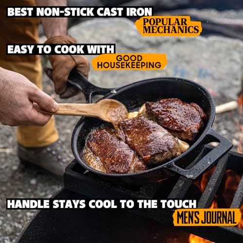 Stargazer 12-Inch Cast Iron Skillet | Made in USA, Seasoned, Premium Frying Pan for Grilling, Searing, Baking & More – Durable Cast Iron with Smooth Cooking Surface - Image 4