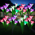 KOOPER Outdoor Solar Lights, 8 Pack Solar Garden Light with Bigger Lily Flowers, Waterproof 7 Color Changing Solar Lights Outdoor - Bigger Panel for Patio Yard Garden Decoration, Gift for Mom by KOOPER