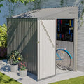 YOPTO 4x7 FT Outdoor Storage Shed Lean to Shed,Metal Shed W/Lockable Door & Air Vent,All Weather Waterproof Garden Tool House W/Reversible Installation,for Backyard,Patio,Lawn,Olive Gray by YOPTO