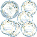 40Pcs Blue God Bless Party Supplies Tableware Set 20 Plates and 20 Napkins for God Bless Party Decoration Serve 20 Guests by Frypeas