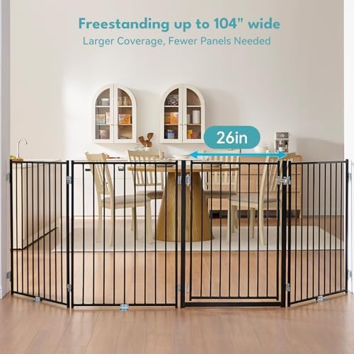 No Pawblems Freestanding Dog Gate with Door for Indoor & Outdoor, 36'' Tall - Image 3