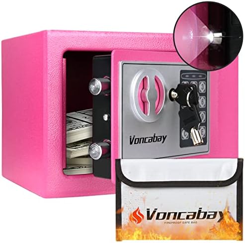 Voncabay Money Safe Box for Home with Digital Keypad, 0.23 Cu. Ft., Pink by Voncabay