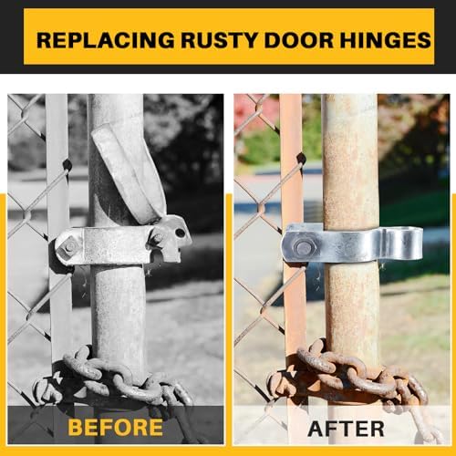 Hicarer 4 Pcs Chain Link Post Gate Hinge 3"[2 7/8" OD] X 5/8" Galvanized - Image 5