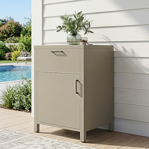 Wisteria Lane Outdoor Storage Cabinet with Drawers, Aluminum Modular Outdoor Kitchen, All Weather Kitchen Island for Patio, BBQ, Backyard - Image 3