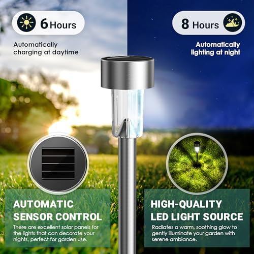 GIGALUMI Outdoor Waterproof Solar Garden Lights, 20 Pack Cold White - Image 5