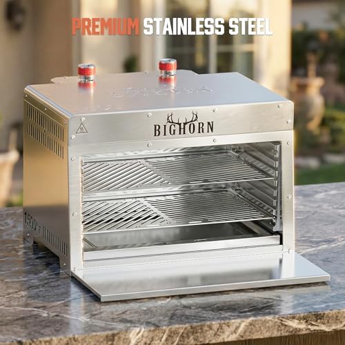 BIG HORN OUTDOORS 1500°F Infrared Propane Gas Grill – Portable Steak Broiler & Sear Station, Outdoor Salamander BBQ, Stainless Steel, 21.2 inch - Image 7
