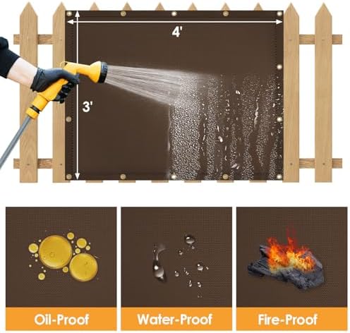 Fireproof Grill Heat Shield for Deck Railing/Wall, 4'x3', Brown - Image 5