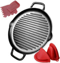 12.6" Cast Iron Grill Pan, Pre-Seasoned Griddle with Dual Handles by COOKWINCastIron