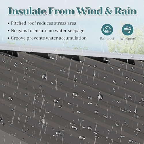 5x3x6FT Outdoor Storage Shed, Galvanized Steel Garden Shed with Lockable Door & Window, Waterproof Metal Tool Storage for Garden, Backyard, Patio, Lawn(Peak Roof) - Image 2