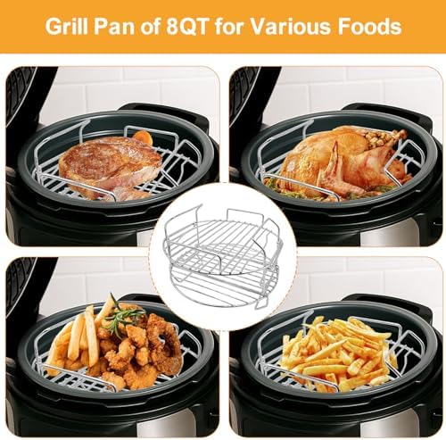 Air Fryer Wire Rack for Ninja Foodi FD401 12 IN 1 OS401 10 IN 1 8 Quart Pressure Cooker, Stainless Steel Air Fryer Replacement Parts Baking Rack Accessories, Dishwasher Safe - Image 7