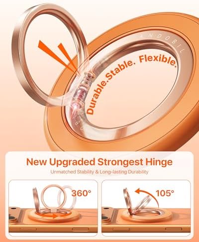 andobil 2026 3rd Gen Stability Magnetic Phone Ring Grip for MagSafe, Orange - Image 5