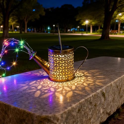 Solar Watering Can Light, Solar Flower Fairy Decorations Outdoor Light - Image 5