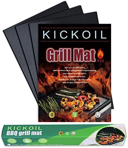 Grill Mats for Outdoor Grill, Non Stick BBQ Grill Mat Set of 3 by KICKOIL