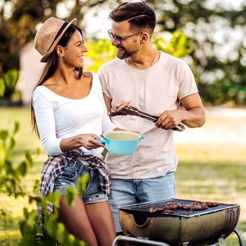 Non-Stick Cookware Set, 13 Piece Set Portable Lightweight Cast Iron Pots and Pans with Glass Lids and Nylon Utensils, Outdoor Camping Picnic Travel - Image 5