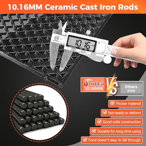 Utheer 17.5" Diamond Ceramic Cast Iron Grill Grate for Weber Spirit 300/400 - Image 5