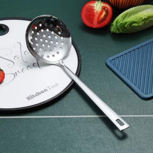 Stainless Steel Skimmer, Berglander Metal Strainer, Kitchen Cooking Skimmers For Non-Stick Cookware, Non-Stick And Heat Resistant, Dishwasher Safe, Easy to Clean - Image 3