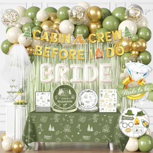 Cocomigo Camp Bachelorette Decorations, All-in-One Party Set Serves 25 by cocomigoPartyHome