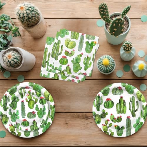 Cactus Party Decorations - Cactus Party Plates and Napkins for Kids Birthday Party, Serves 40 Guests - Image 6