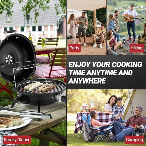 Outvita Outdoor/Indoor Electric Grill, 1600W Portable Removable Stand,Black - Image 6