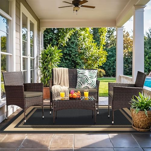 GENIMO Outdoor Rug, Waterproof Plastic Rugs for Patio, 6'x9' Mocha Brown - Image 7