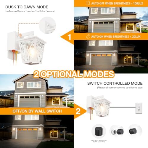 Ehaho Porch Light with GFCI Outlet Aircraft Grade Aluminum Alloy-White 1PC - Image 4