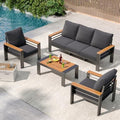 Aoxun Patio Furniture Set, Aluminum Outdoor Furniture with Oversized Seats by Aoxun