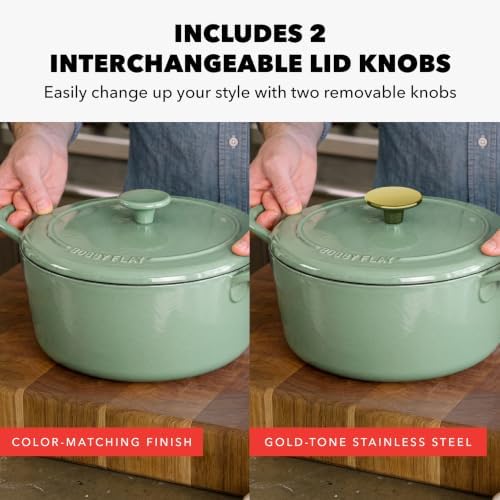 GreenPan x Bobby Flay 5.5QT Enameled Cast Iron Dutch Oven With Lid, Green - Image 2
