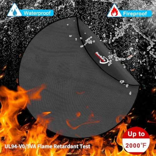 DocSafe 42" Fire Pit Mat for Solo Stove Bonfire,4 Layers Double-Sided Fireproof Under Grill Mat Protector for Deck,Patio,Round BBQ Mat Indoor Fireplace Pad for Solo Stove Accessories,Easy to Clean - Image 3