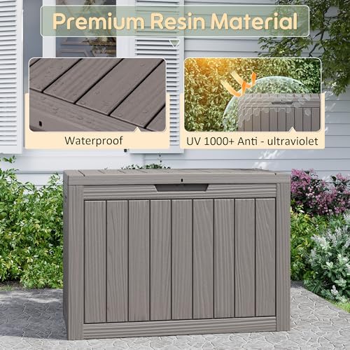 KAMABOKO 50 Gallon Outdoor Storage Box Waterproof Deck Box for Patio - Image 3