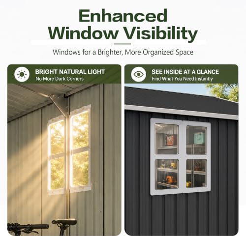 YOPTO 4x10 FT Lean to Shed W/Floor,Reversible Installation,Black - Image 6