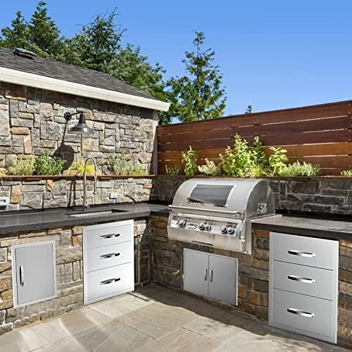 Outdoor Kitchen Triple Drawers 20" W x 27" H x 23" D Stainless Steel - Image 2