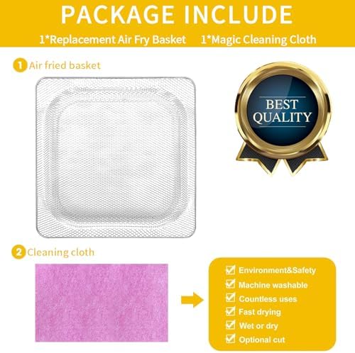 Air Fryer Basket for Ninja Foodi SP101 Digital Air Fryer Countertop Oven, 13.5 * 13.3'' Steel Wire Rack Accessorie Tray for Ninja Foodi SP100, SP101B1, SP101C Convection Oven, Dishwasher Safe - Image 3