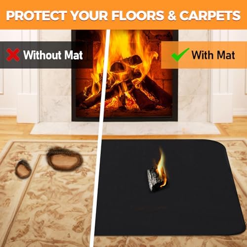 Fireproof Fireplace Rug for Home Protection, 3'4'' x 2'6'' x 0.04'', Black - Image 5