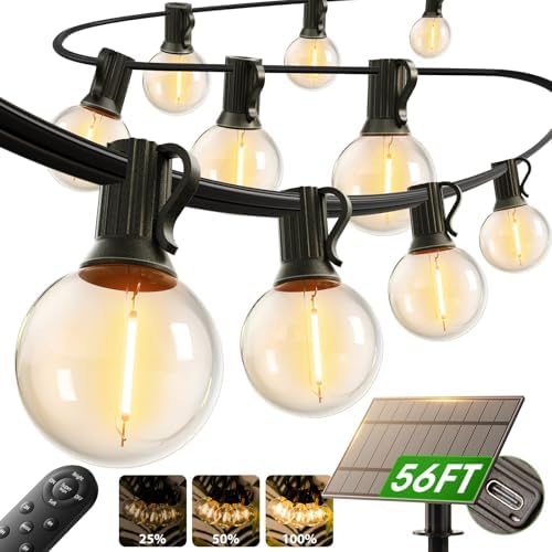 addlon 50FT 27LED Solar String Lights Outdoor Waterproof with Remote, USB by addlon