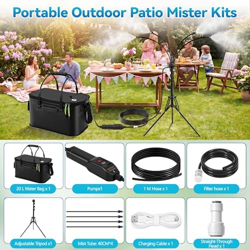 Portable Misting System, 20L Bucket Stand Mister with 5.2FT Adjust Height - Image 2