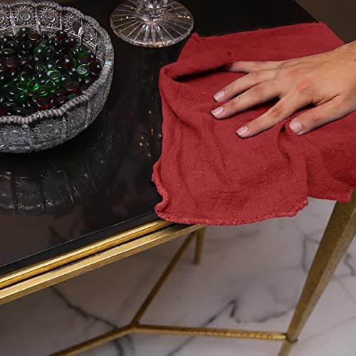 Avalon Towels Cotton Shop Rags – (Pack of 150) Size 12x14 Inches Cleaning Rags – Absorbent Shop Towels and Multipurpose Cleaning Towels for Automobiles, Industries, Garage and Homes (Red) - Image 6