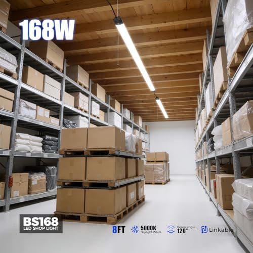 Barrina BS168 LED Shop Lights 8FT for Workshop, 168W 16800LM 5000K, 2 Packs - Image 3
