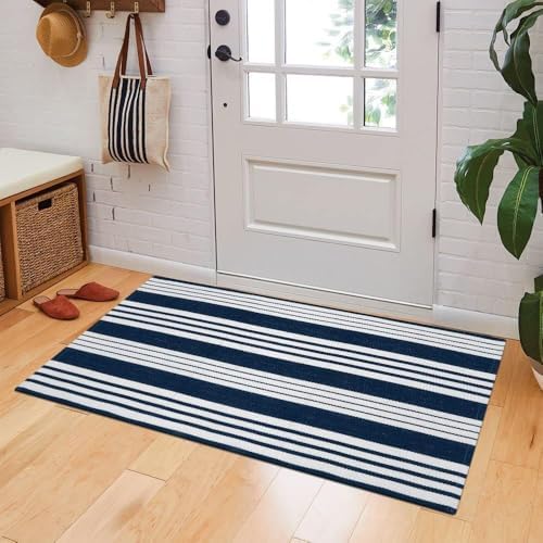 OJIA Outdoor Mats for Front Door 24"x51" Fall Porch Rug Striped Outdoor Rug - Image 6