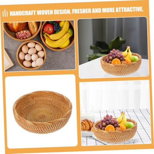 Vintage Rattan Woven Basket for Kitchen Fruit Snack Storage Organizer - Image 5