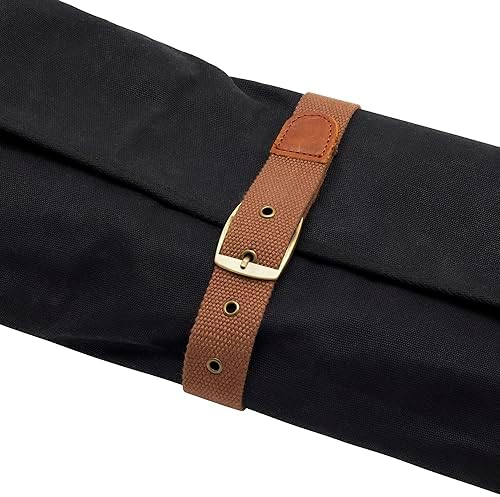 ZWILLING BBQ Chef’s Tool Roll, Waxed Canvas Grill Utensil Storage Wrap with Strap Closure, Travel-Friendly BBQ Knife Bag for Grilling Tools, Outdoor Cooking and Camping, Brown - Image 4