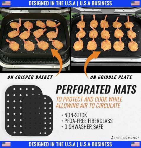 Grill Liners for Ninja Woodfire Outdoor Grill and Smoker, Reusable Mats for OG701 OG751 7-in-1 Outdoor Electric Wood Fire Master Grill and Air Fryer Accessories, Dishwasher Safe by INFRAOVENS - Image 4