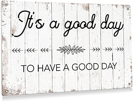 BEASTZHENG It's a Good Day to Have a Good Day Sign Inspirational Metal Tin Sign Wall Bible Verse Art Decor Farmhouse Rustic Sign for Home Living Room Decor Gifts - 8x12 Inch by BEASTZHENG