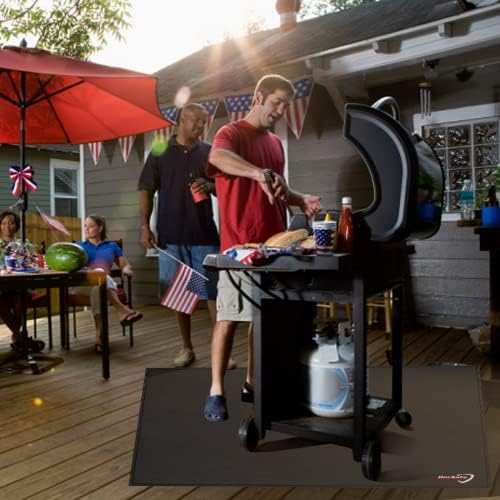 DocSafe 65 x 42 inches Under Grill Mat,Large 4 Layers Fire Pit Mat,Fireproof Mat Heat Insulated Protector for Deck,Patio,Grass,Smoker,BBQ,Reusable Oil-Proof and Waterproof Indoor Fireplace Pad,Black - Image 6